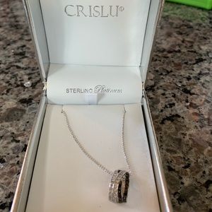 Crislu sterling platinum necklace